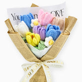 YSHomy Crochet Tulip Bouquet with Newspaper Wrapping